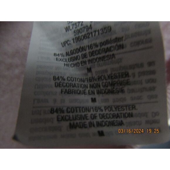 CHAMPION REVERSE WEAVE SIZE M BOXY CUT CROP TOP SHIRT PINK RIBBED SIDES LOGO - Picture 12 of 12